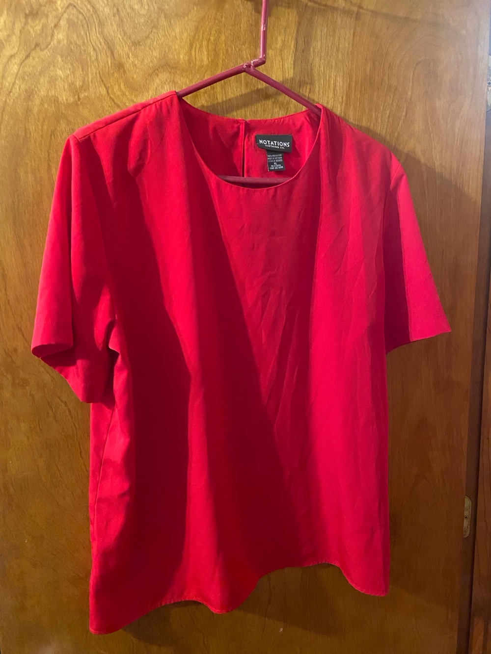Notations Vintage Red Short-Sleeve Blouse Size XL